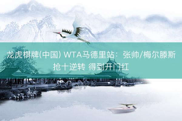 龙虎棋牌(中国) WTA马德里站：张帅/梅尔滕斯抢十逆转 得到开门红