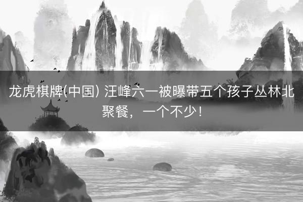 龙虎棋牌(中国) 汪峰六一被曝带五个孩子丛林北聚餐，一个不少！