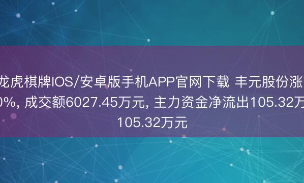 龙虎棋牌IOS/安卓版手机APP官网下载 丰元股份涨1.00%， 成交额6027.45万元， 主力资金净流出105.32万元
